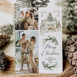 Cartes Pour Fêtes Annuelles Elégant Mantel verdoyant Joyeux Noël 2 Photo