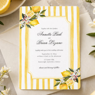 Cartes Pour Fêtes Annuelles Élégant mariage méditerranéen au citron jaune