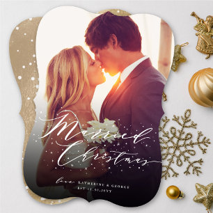 Cartes Pour Fêtes Annuelles Élégant Marié Éclairage de Noël Mariage photo