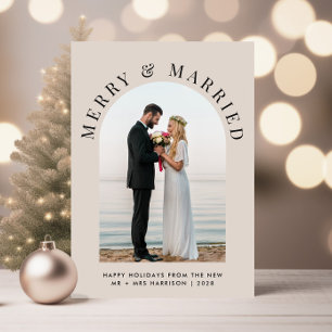 Cartes Pour Fêtes Annuelles Élégant Marié Et Joyeux Arc Photo Noël