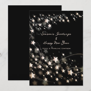 Cartes Pour Fêtes Annuelles Élégant minimal Black Stars Saisons et Nouvel An