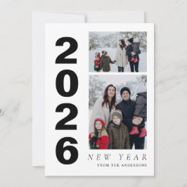 Cartes Pour Fêtes Annuelles Élégant minimal Joyeux Nouvel An Famille 2 Photo