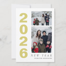 Cartes Pour Fêtes Annuelles Élégant minimal Joyeux Nouvel An Famille 2 Photo