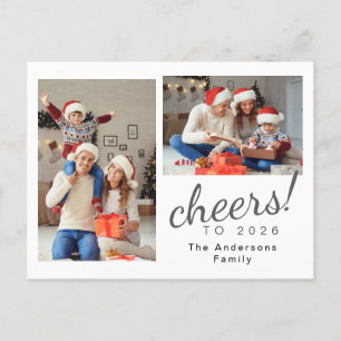 Cartes Pour Fêtes Annuelles Élégant minimal Joyeux Nouvel An Photo de famille
