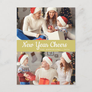 Cartes Pour Fêtes Annuelles Élégant minimal Joyeux Nouvel An Photo de famille