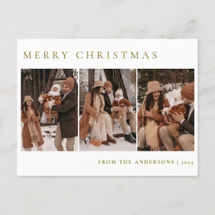 Cartes Pour Fêtes Annuelles Elegant Minimal Noël Moderne Famille 3 Photo