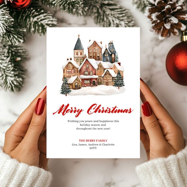 Cartes Pour Fêtes Annuelles Elegant Minimalist Christmas Scene Greeting Card (Elegant Minimalist Christmas Scene Greeting Card)
