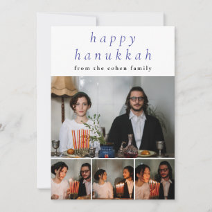 Cartes Pour Fêtes Annuelles Élégant minimaliste Happy Hanoukka Family 4 Photo