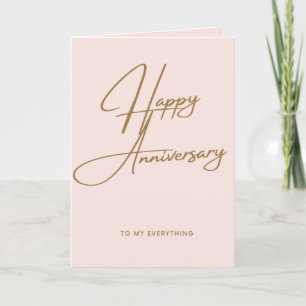 Cartes Pour Fêtes Annuelles Élégant minimaliste or rose heureux Anniversaire