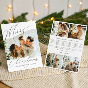 Cartes Pour Fêtes Annuelles Élégant Minimaliste Photo de Famille Noël de Style
