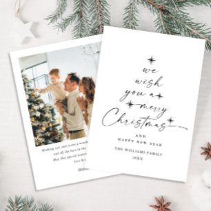 Cartes Pour Fêtes Annuelles Élégant minimaliste photo de Noël tirée à la main
