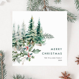Cartes Pour Fêtes Annuelles Élégant minimaliste Pine de Noël Salutation