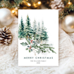 Cartes Pour Fêtes Annuelles Élégant minimaliste Pine de Noël Salutation