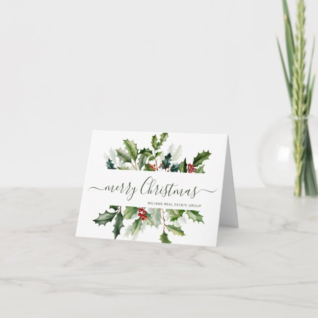 Cartes Pour Fêtes Annuelles Élégant Mistletoe Noël Accueil d'entreprise (Devant)