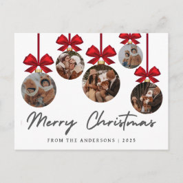 Cartes Pour Fêtes Annuelles Elegant Modern Christmas Family 5 Ornament Photo