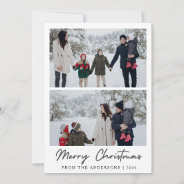 Cartes Pour Fêtes Annuelles Elegant Modern Minimal Christmas Family 2 Photo