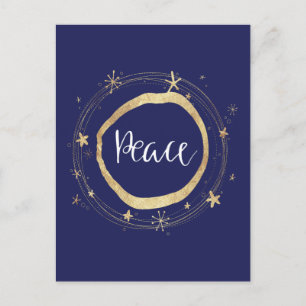 Cartes Pour Fêtes Annuelles Elégant moderne Gold Star Peace