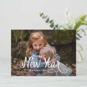 Cartes Pour Fêtes Annuelles Élégant Moderne Joyeux Nouvel An 3 Photos Script