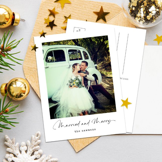 Cartes Pour Fêtes Annuelles Élégant moderne Noël photo simple (Créateur téléchargé)
