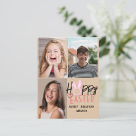 Cartes Pour Fêtes Annuelles élégant moderne Pâques, famille trois photo collag