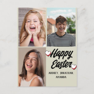Cartes Pour Fêtes Annuelles élégant moderne Pâques, famille trois photo collag