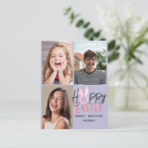 Cartes Pour Fêtes Annuelles élégant moderne Pâques, famille trois photo collag