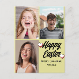 Cartes Pour Fêtes Annuelles élégant moderne Pâques, famille trois photo collag