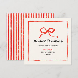 Cartes Pour Fêtes Annuelles Elégant moderne traditionnel arc rouge Noël