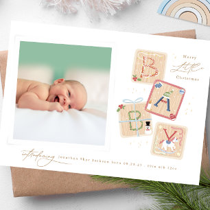 Cartes Pour Fêtes Annuelles Élégant Mon premier joyeux Noël adoption photo