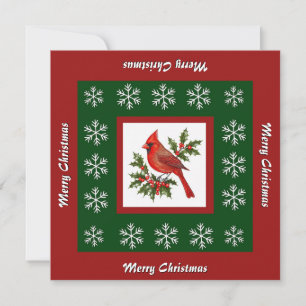 Cartes Pour Fêtes Annuelles Élégant Noël d'Oiseau Rouge moderne unique