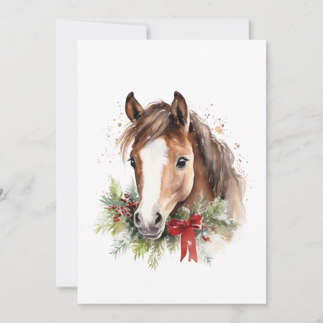 Cartes Pour Fêtes Annuelles Élégant Noël équin (Devant)