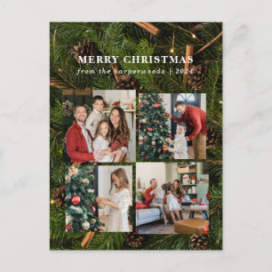 Cartes Pour Fêtes Annuelles Élégant Noël Floral Family Photo Collage