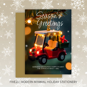 Cartes Pour Fêtes Annuelles Élégant Noël Golf Panier Ornament ・ Or