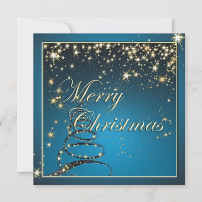 Cartes Pour Fêtes Annuelles Elégant Noël magique Arbre Salutation (Devant)