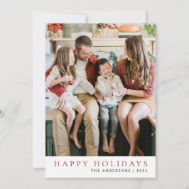 Cartes Pour Fêtes Annuelles Élégant Noël minimal | Famille moderne 1 photo