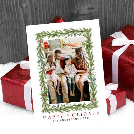 Cartes Pour Fêtes Annuelles Élégant Noël minimal | Famille moderne 1 photo