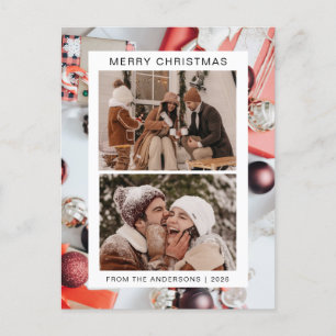 Cartes Pour Fêtes Annuelles Élégant Noël minimal Famille moderne 2 Photo