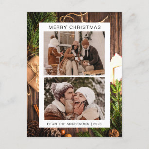 Cartes Pour Fêtes Annuelles Élégant Noël minimal Famille moderne 2 Photo