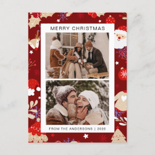 Cartes Pour Fêtes Annuelles Élégant Noël minimal Famille moderne 2 Photo
