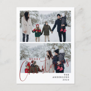 Cartes Pour Fêtes Annuelles Élégant Noël minimal Famille moderne 2 Photo