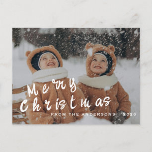 Cartes Pour Fêtes Annuelles Élégant Noël minimal Portrait de famille moderne