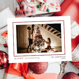 Cartes Pour Fêtes Annuelles Élégant Noël minimal | Portrait de famille moderne