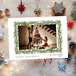 Cartes Pour Fêtes Annuelles Élégant Noël minimal | Portrait de famille moderne