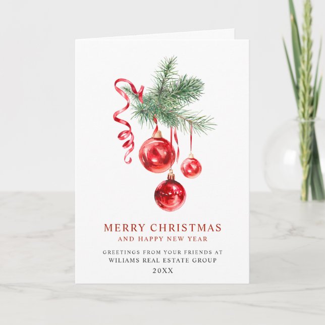 Cartes Pour Fêtes Annuelles Élégant Noël Ornament Accueil d'entreprise (Devant)