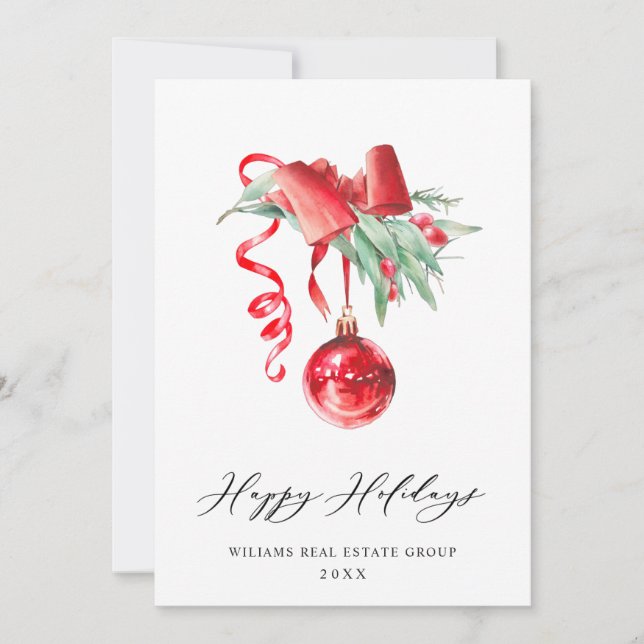Cartes Pour Fêtes Annuelles Élégant Noël Ornament Accueil d'entreprise (Devant)