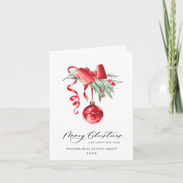 Cartes Pour Fêtes Annuelles Élégant Noël Ornament Accueil d'entreprise (Devant)