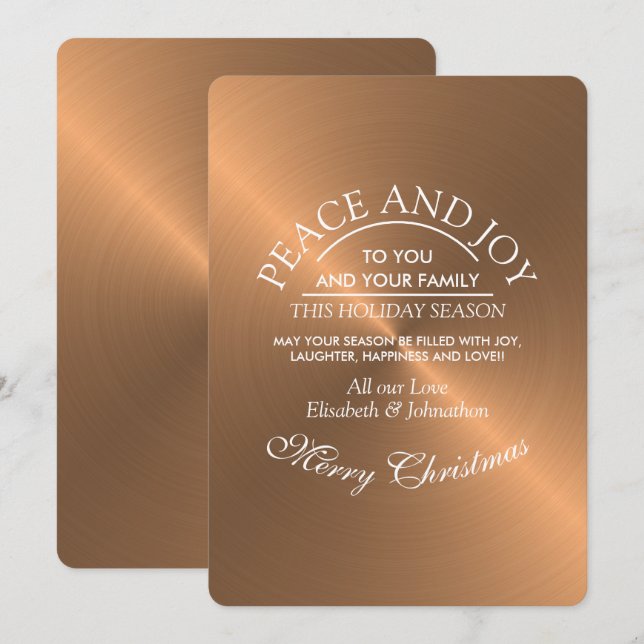 Cartes Pour Fêtes Annuelles Élégant Noël Rose (Devant / Derrière)