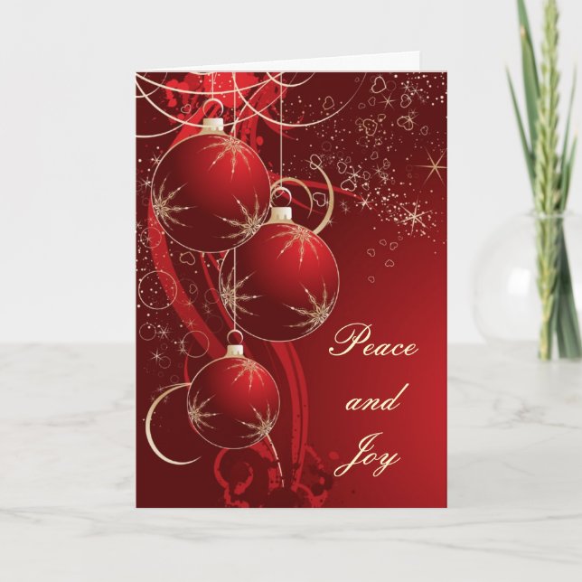 Cartes Pour Fêtes Annuelles Élégant Noël rouge (Devant)