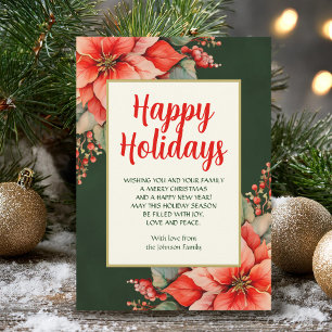 Cartes Pour Fêtes Annuelles Élégant Noël Rouge Poinsettia