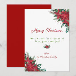 Cartes Pour Fêtes Annuelles Élégant Noël Rouge Poinsettia